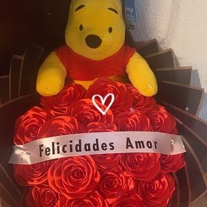 Plush Bear with Red Rose Bouquet